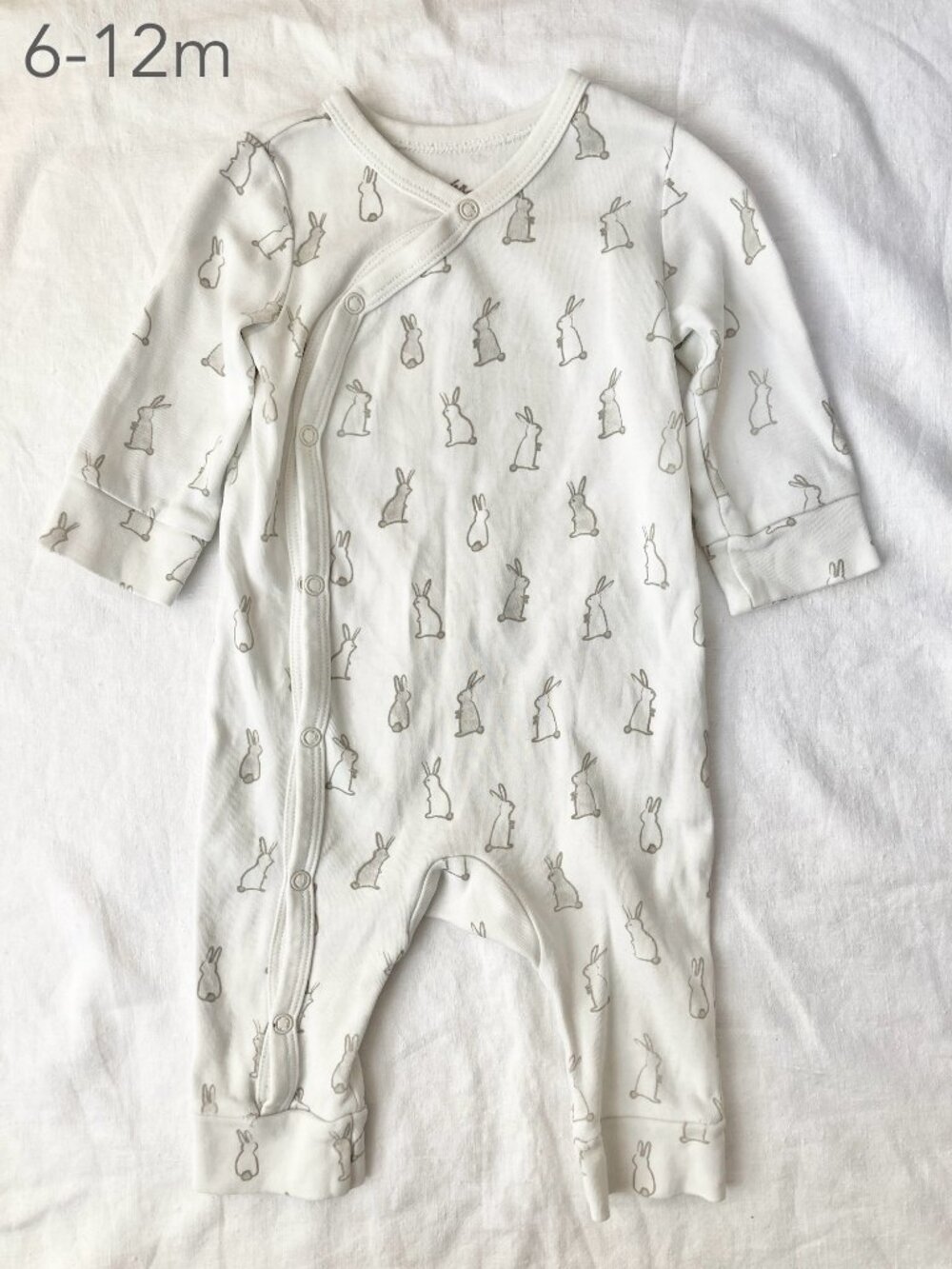 💙2/$25 Pehr 6-12 Months Baby Rabbit Button Sleeper Romper Spring